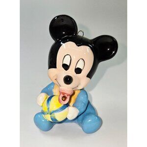 Baby Mickey Mouse Ceramic Ornament 1984 Disney Collectible Figurine Made In Kore